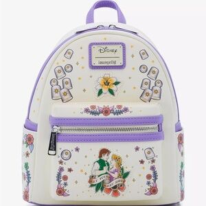 Loungefly Disney Tangled Rapunzel FlynnRyder backpack w/ WALLET AND COIN PURSE!